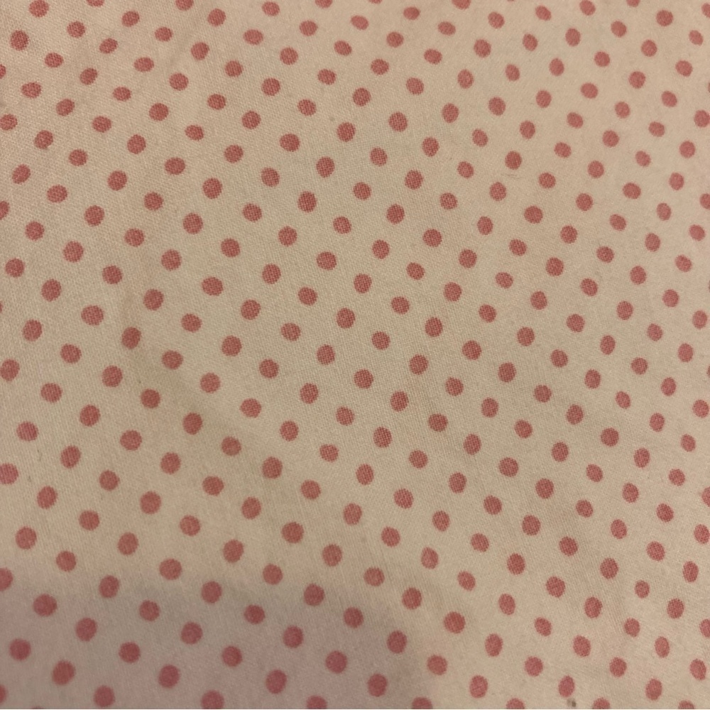 Lauren Ralph Lauren Twin Size White and Pink Polka Dot Flat Sheet - Picture 2 of 4